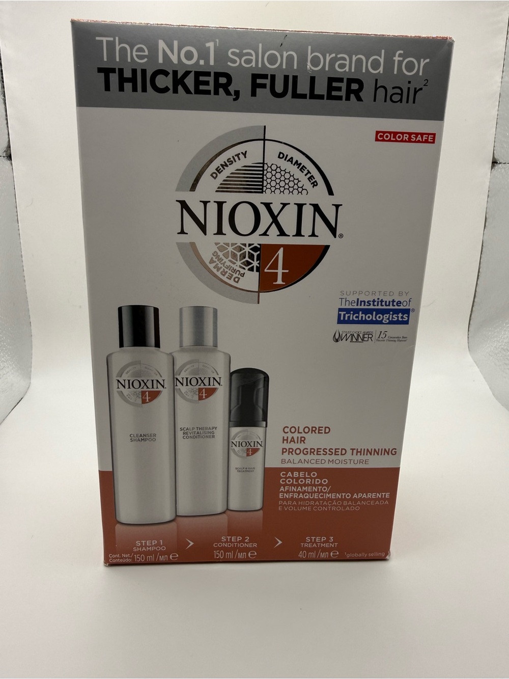 Nioxin System 4 Colored Hair Kit  for hair thinning - Brand New-